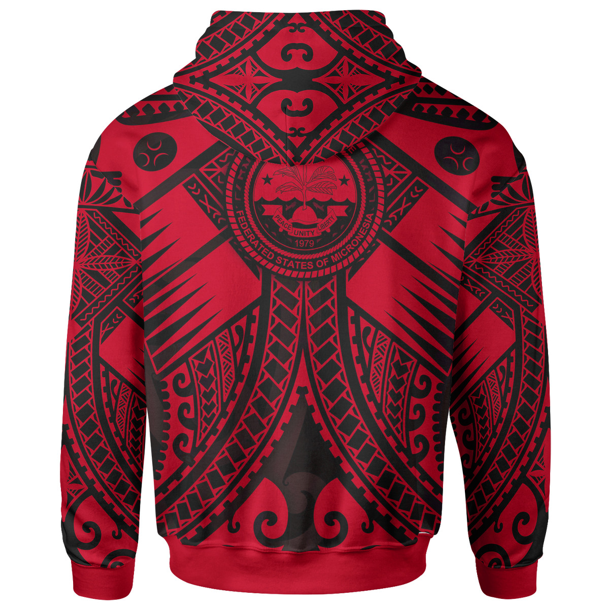FSM Hoodie Red Seal with Polynesian Tattoo - Polynesian Pride