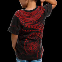 Polynesian Hawaii CustomT Shirt Hawaiian Waves (Red) - Polynesian Pride