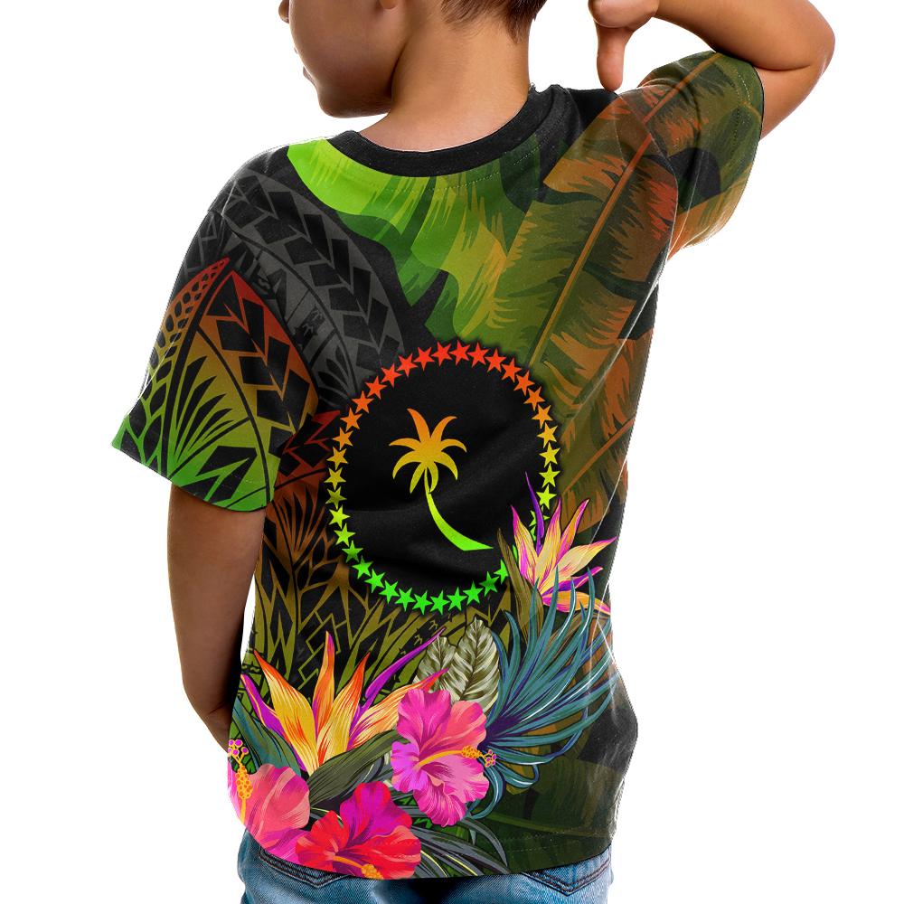 Chuuk Polynesian T Shirt Hibiscus and Banana Leaves - Polynesian Pride