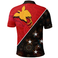 Papua New Guinea With Australian Aboriginal Print Polo Shirt LT20 - Polynesian Pride