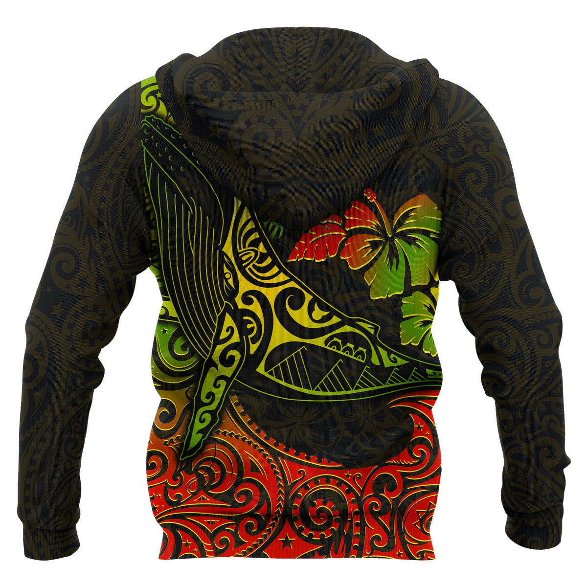 Hawaii Zip up Hoodie Polynesian Humpback Whale - Polynesian Pride