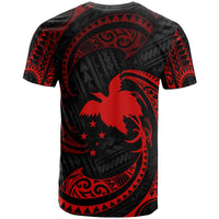Papua New Guinea Polynesian All Over T Shirt Red Tribal Wave - Polynesian Pride
