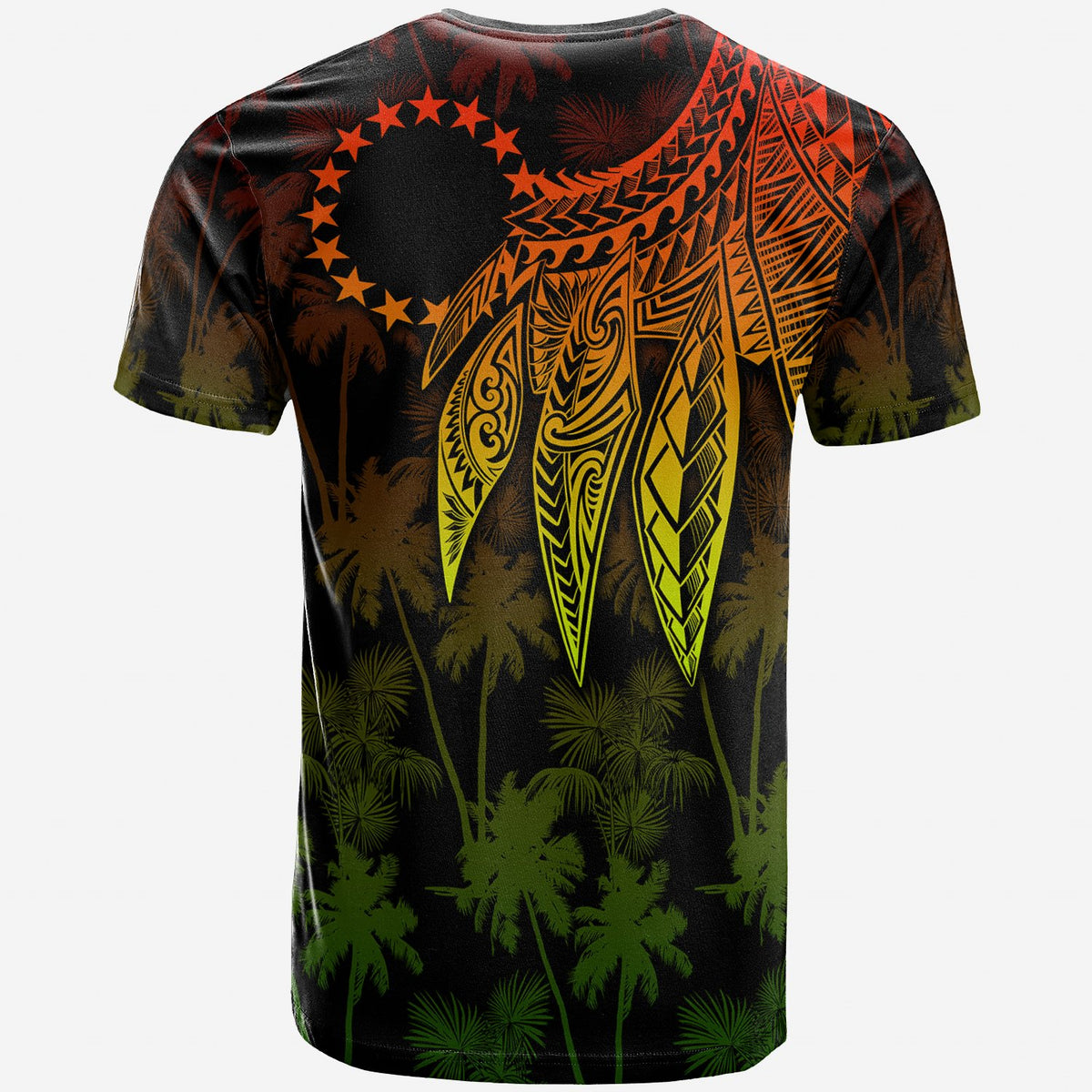 Cook Islands T Shirt Polynesian Wings (Reggae) - Polynesian Pride