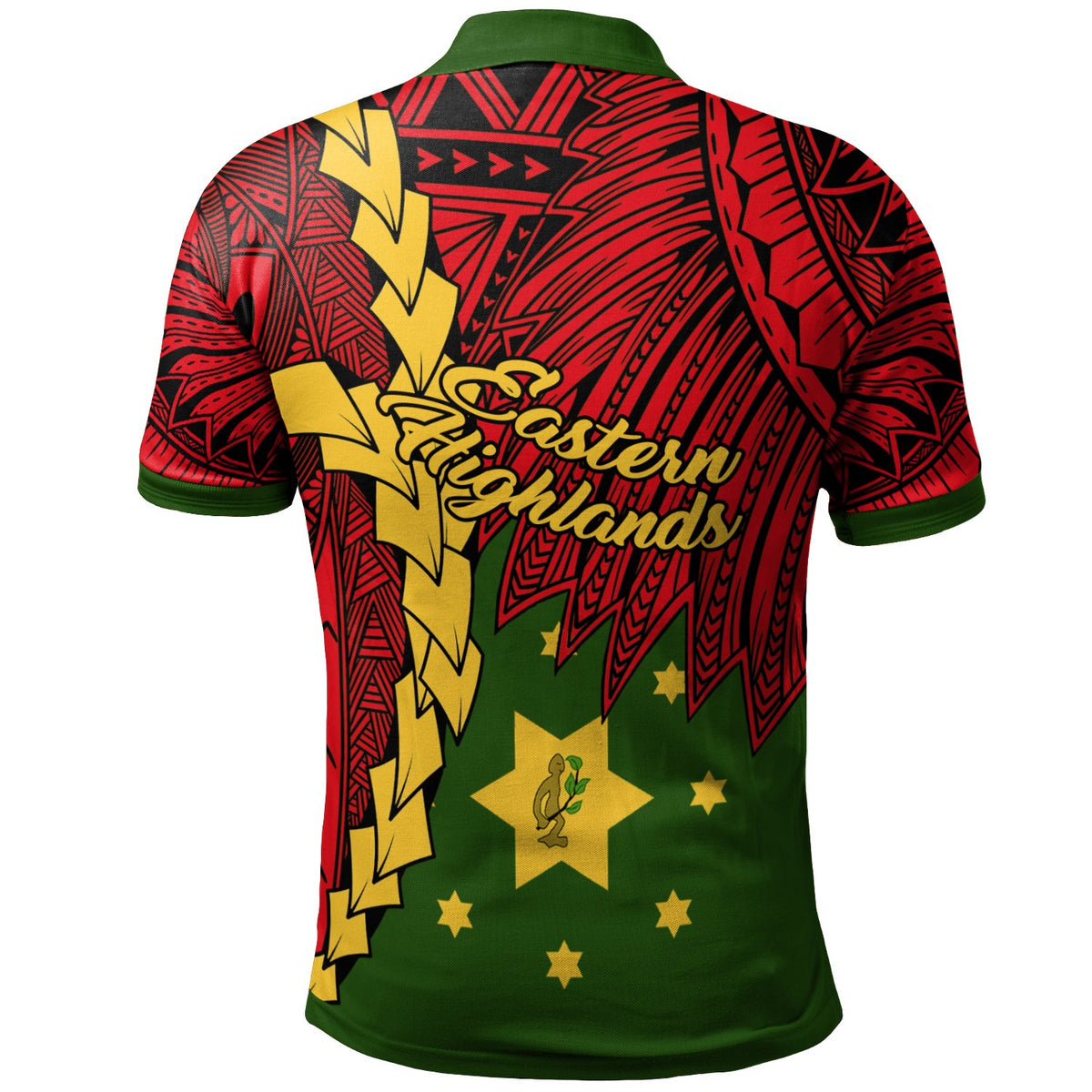 Papua New Guinea Eastern Highlands Province Polynesian Polo Shirt Tribal Wave Tattoo - Polynesian Pride