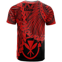 Hawaii Polynesian T Shirt Tribal Wave Tattoo Red - Polynesian Pride