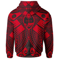 Guam Polynesian Hoodie Red Guam Coat of rms Polynesian Tattoo - Polynesian Pride