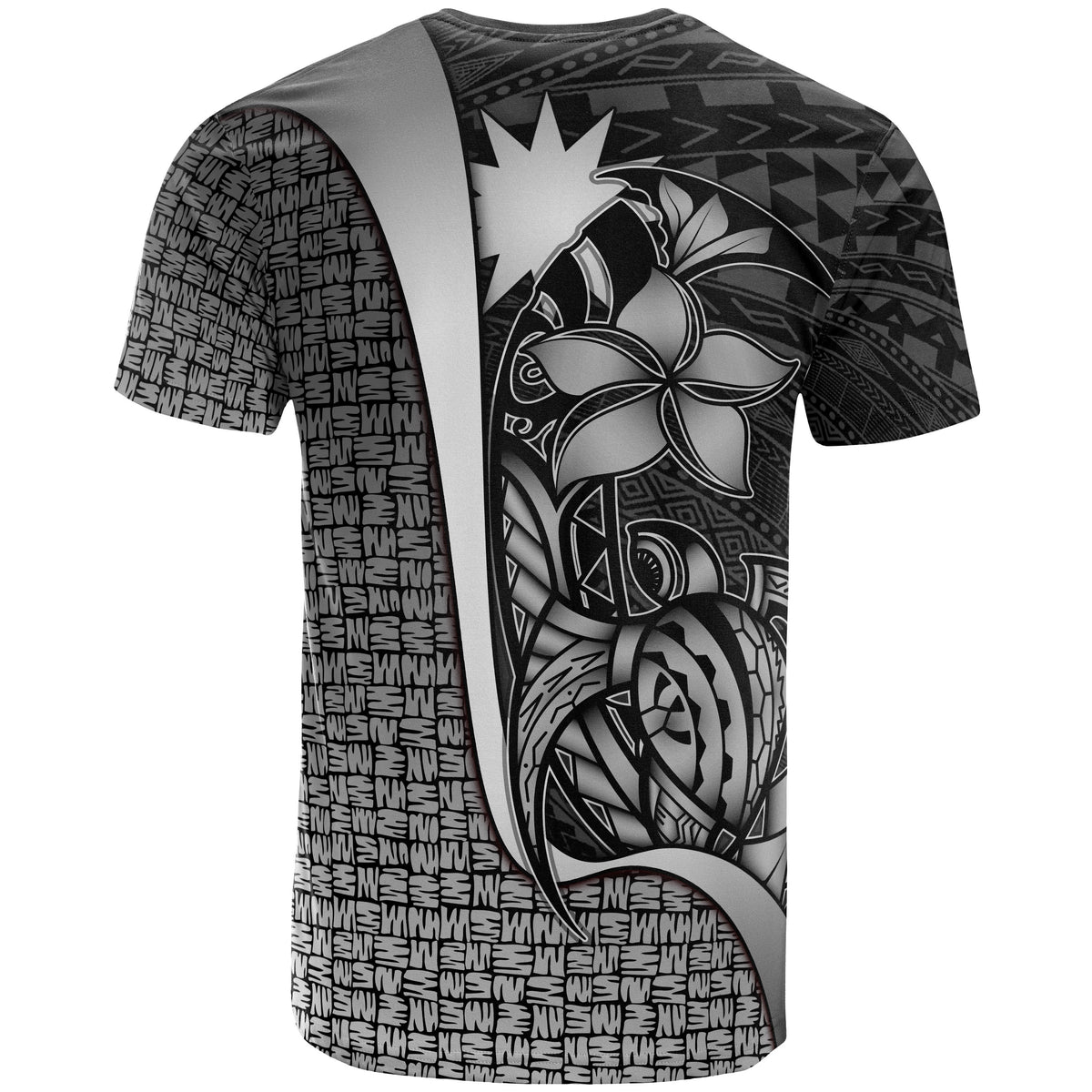 Nauru Polynesian T Shirt White Turtle with Hook - Polynesian Pride