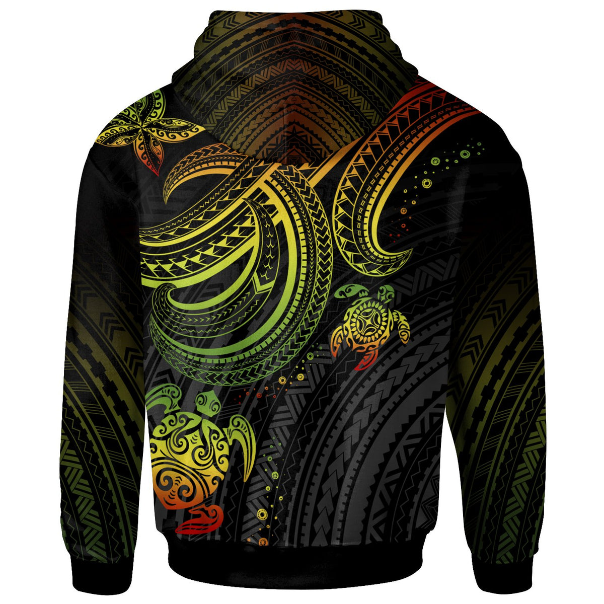 Polynesian Custom Zip up Hoodie Reggae Turtle - Polynesian Pride