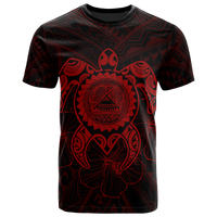 American Samoa Polynesian T Shirt Vintage Polynesian Turtle (Red) Unisex Red - Polynesian Pride