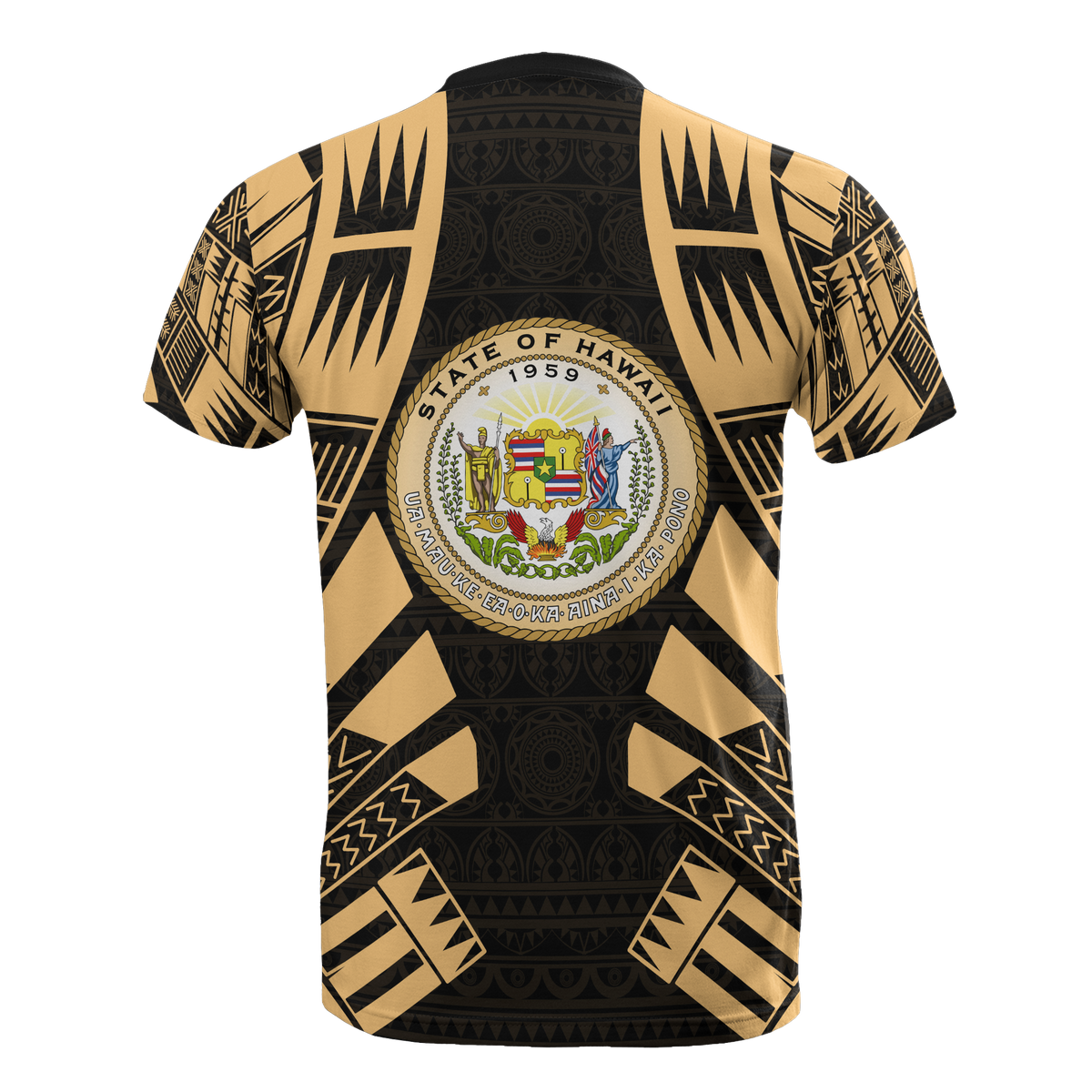 Hawaii T Shirt Hawaii Seal Polynesian Tattoo Gold Style - Polynesian Pride