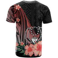 Pohnpei T Shirt Red Polynesian Hibiscus Pattern Style - Polynesian Pride