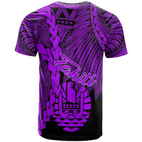 Tahiti Polynesian T Shirt Tribal Wave Tattoo Purple - Polynesian Pride