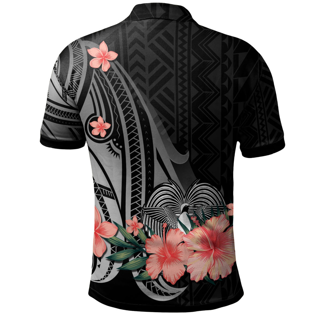 Papua New Guinea Polo Shirt Polynesian Hibiscus Pattern Style - Polynesian Pride