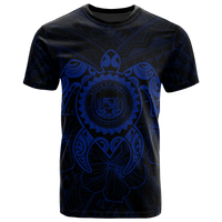 Hawaii Polynesian T Shirt Vintage Polynesian Turtle (Blue) Unisex Blue - Polynesian Pride