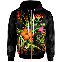 Polynesian Hawaii Zip up Hoodie Legend of Kanaka Maoli (Reggae) Unisex Reggae - Polynesian Pride