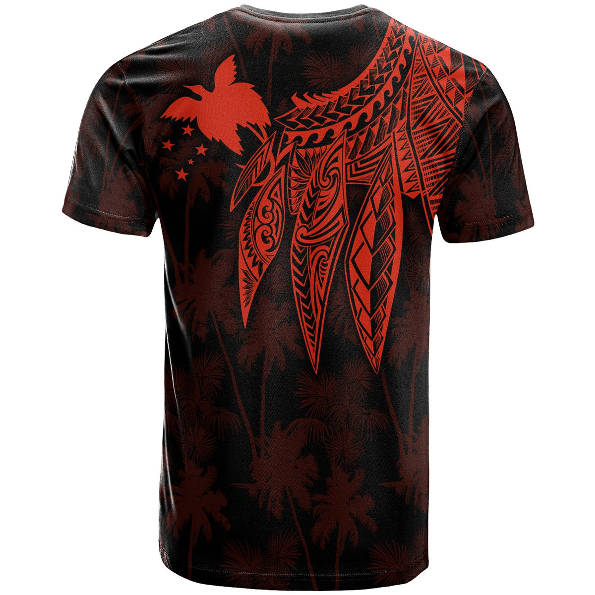 Papua New Guinea T Shirt Polynesian Wings (Red) - Polynesian Pride