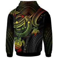 Federated States of Micronesia Custom Zip up Hoodie Reggae Turtle - Polynesian Pride