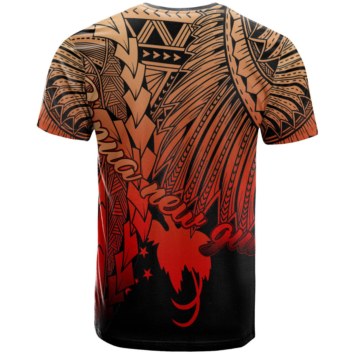 Papua New Guinea Polynesian T Shirt Tribal Wave Tattoo Red Ver 2 - Polynesian Pride