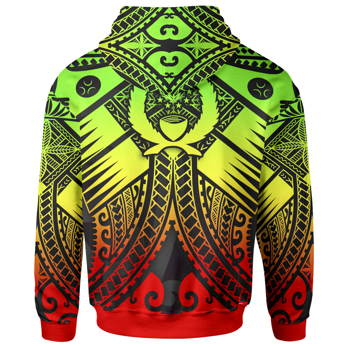 Pohnpei Zip up Hoodie Reggae Seal with Polynesian Tattoo - Polynesian Pride