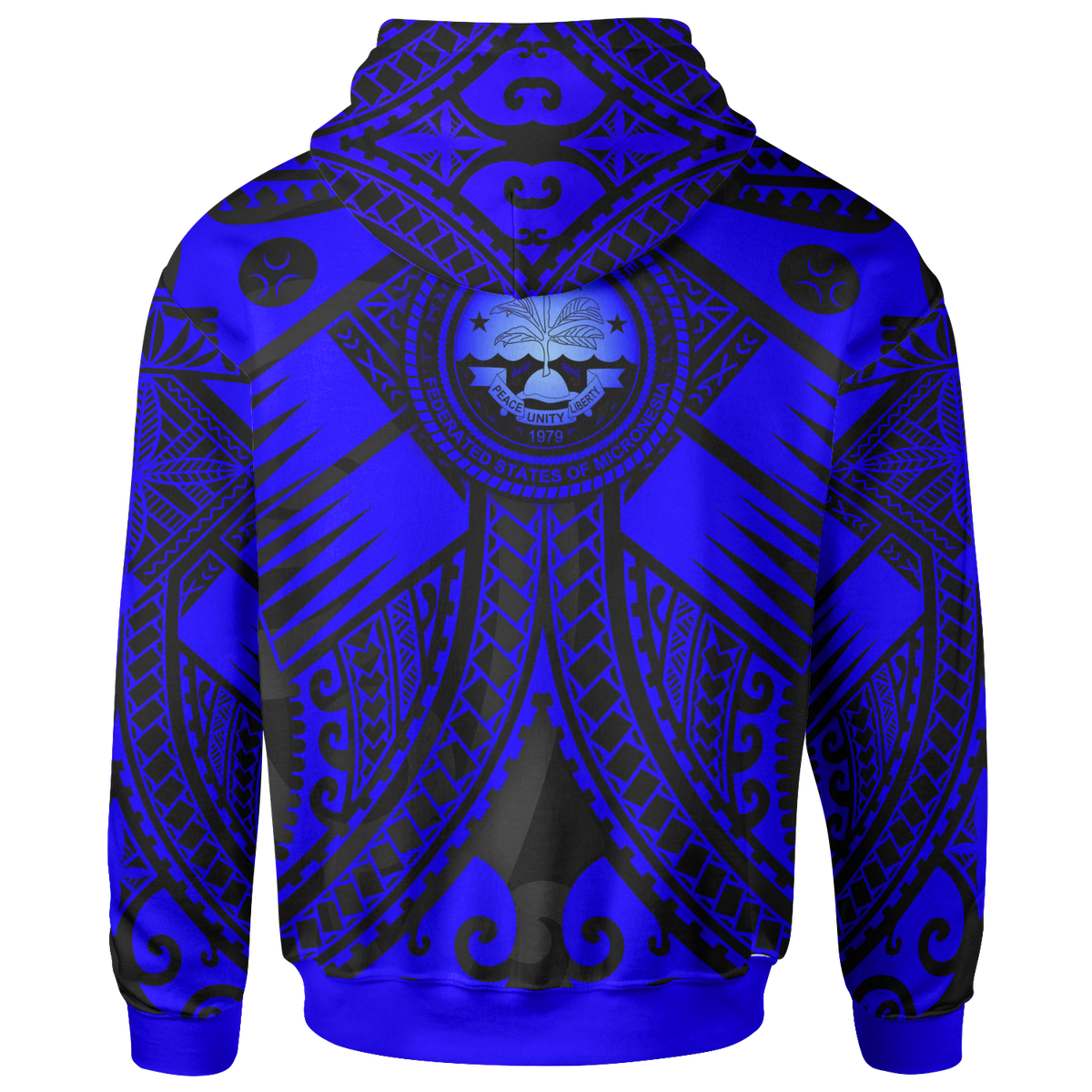 FSM Hoodie Blue Seal with Polynesian Tattoo - Polynesian Pride