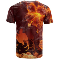 Papua New Guinea Polynesian T Shirt Fire Hibiscus - Polynesian Pride
