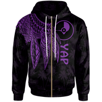 Yap Zip up Hoodie Polynesian Wings (Purple) Unisex Purple - Polynesian Pride