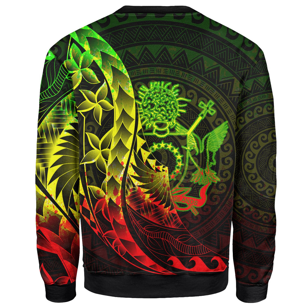 Cook Islands Sweatshirt - Custom Personalised Polynesian Pattern Style Reggae Color - Polynesian Pride