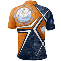 Marshall Islands Polo Shirt Marshall Islands Flag with Polynesian Patterns - Polynesian Pride
