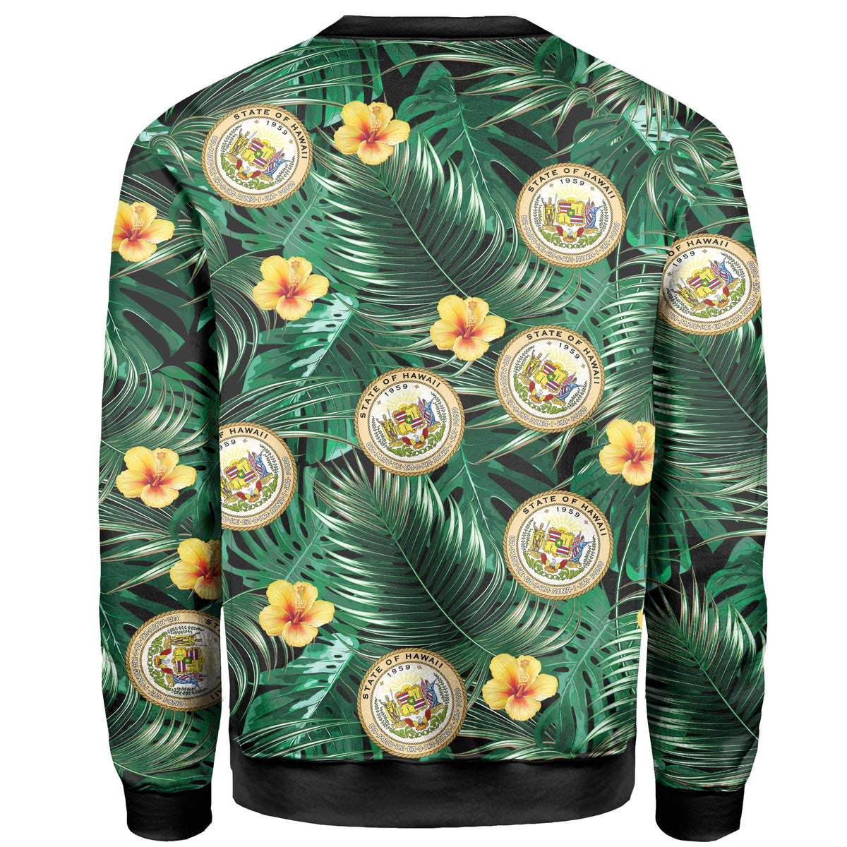 Hawaii Map Coat Of Arms Tropical Summer Style Sweatshirt - Polynesian Pride