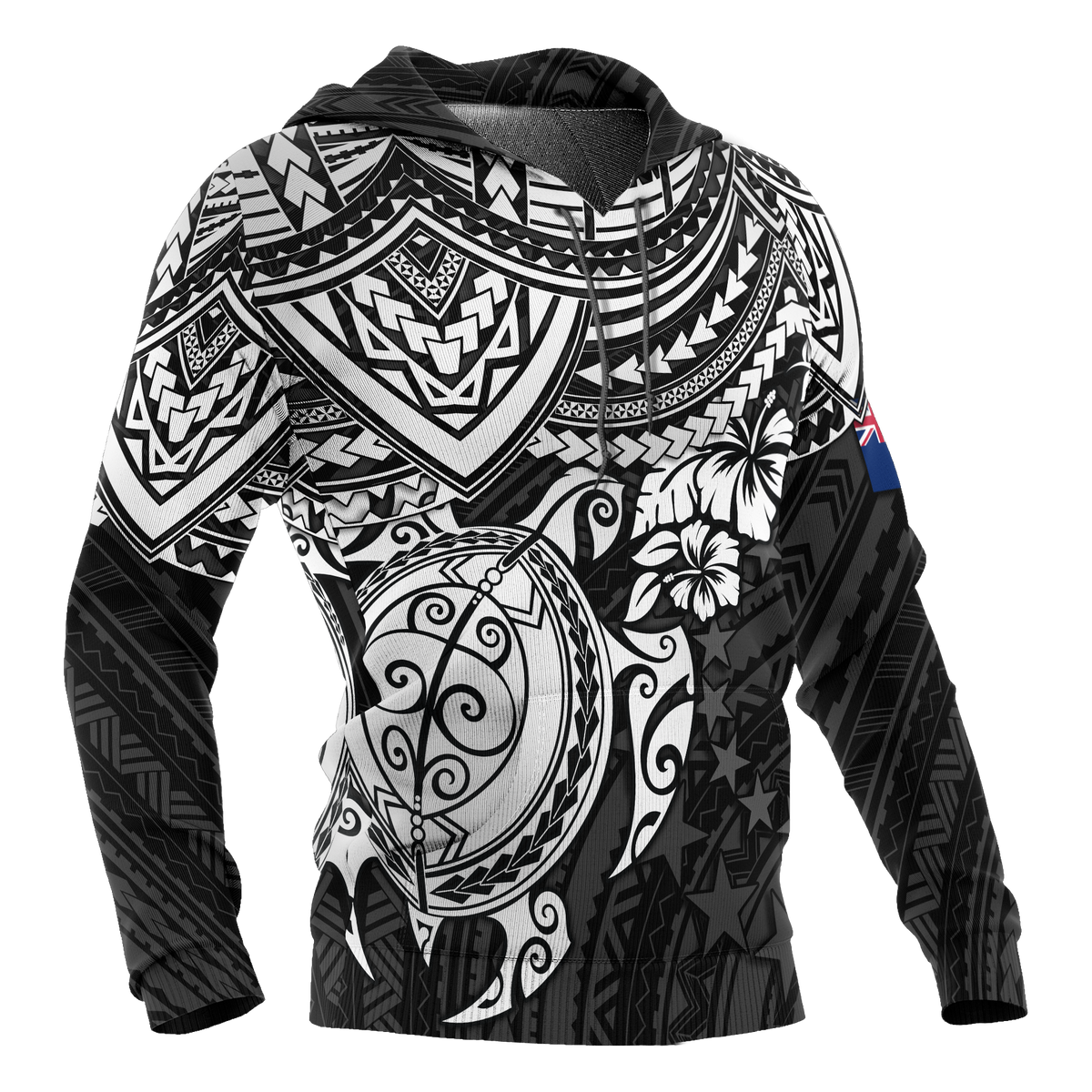 Cook Islands Polynesian Hoodie White Turtle - Polynesian Pride