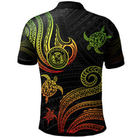 Hawaii Polo Shirt Polynesian Turtle With Pattern Reggae - Polynesian Pride