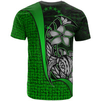 Cook Islands Polynesian T Shirt Green Turtle with Hook - Polynesian Pride