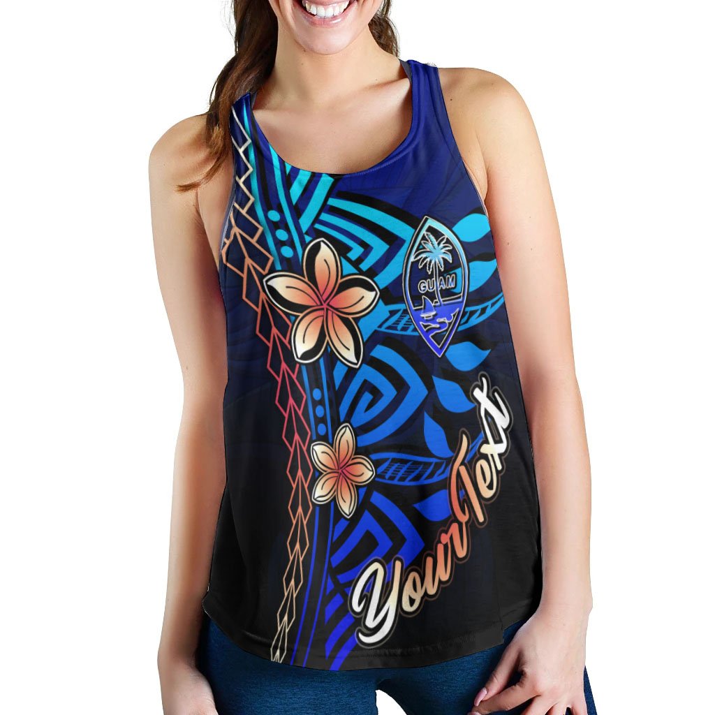 Guam Custom Personalised Women's Racerback Tank - Vintage Tribal Mountain - Polynesian Pride