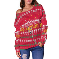 Vanuatu Christmas Women Off Shoulder Sweater - Ugly Christmas - LT12 - Polynesian Pride