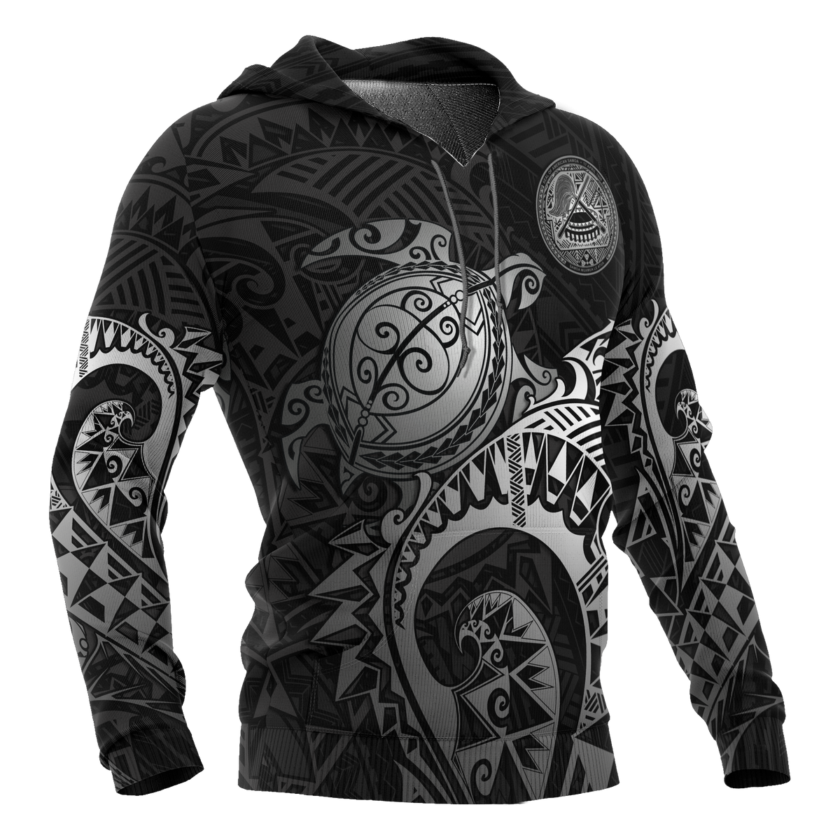 American Samoa Hoodie Polynesian Turtle (Silver) - Polynesian Pride