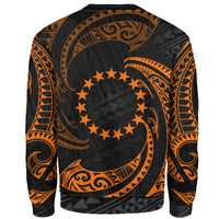 Cook Islands Polynesian Sweater - Orange Tribal Wave - Polynesian Pride