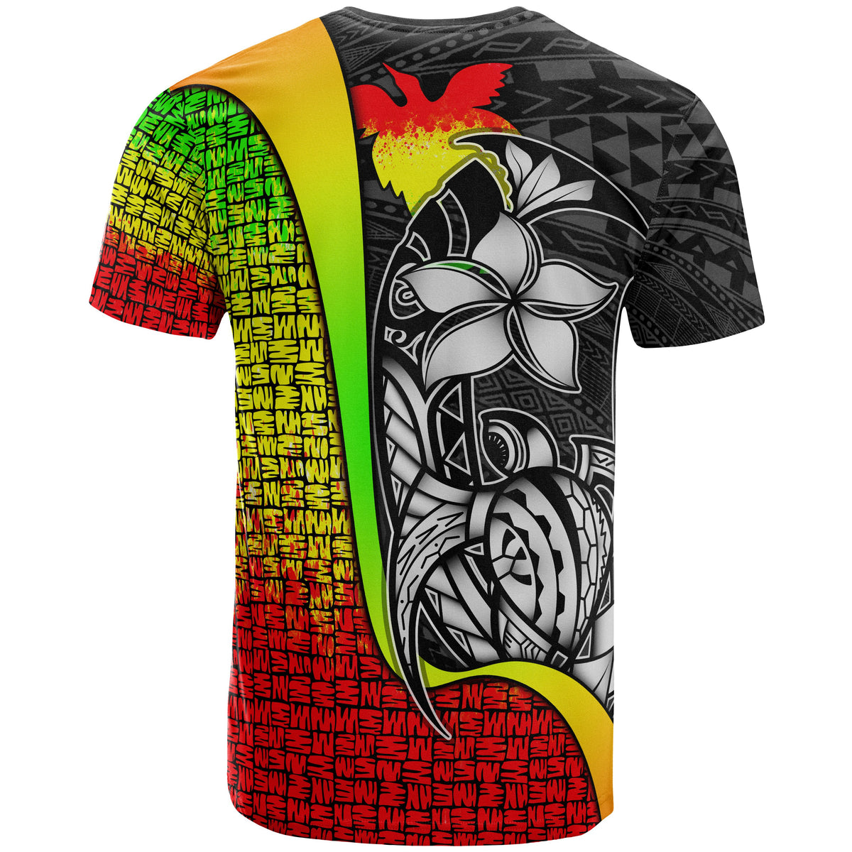 Papua New Guinea Polynesian Custom T Shirt Reggae Turtle with Hook - Polynesian Pride