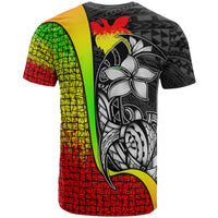 Papua New Guinea Polynesian Custom T Shirt Reggae Turtle with Hook - Polynesian Pride