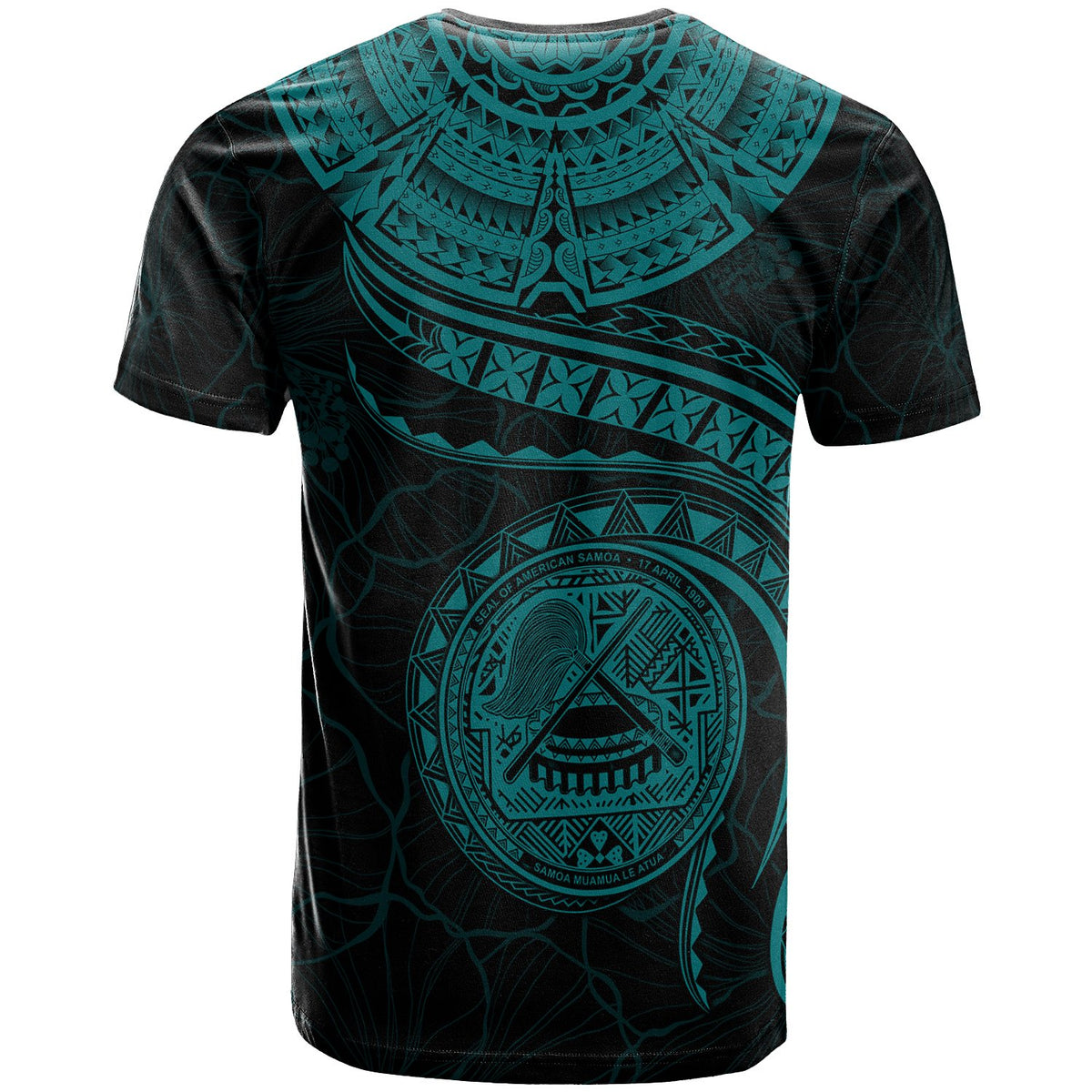 American Samoa Polynesian Custom T Shirt American Samoan Waves (Turquoise) - Polynesian Pride