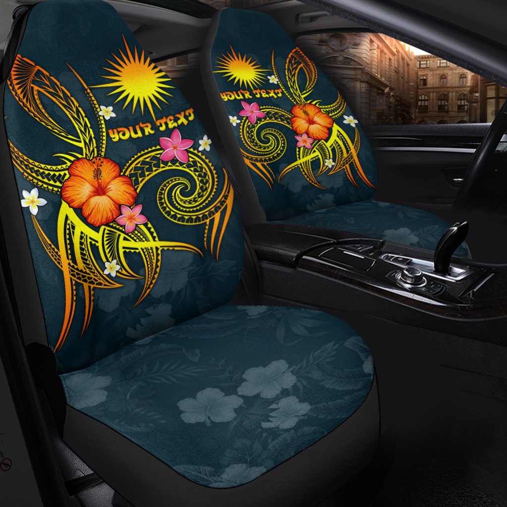 Marshall Islands Polynesian Personalised Car Seat Covers - Legend of Marshall Islands (Blue) - Polynesian Pride
