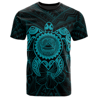 American Samoa Polynesian T Shirt Vintage Polynesian Turtle (Turquoise) Unisex Turquoise - Polynesian Pride