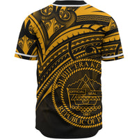 Palau Baseball Shirt - Gold Color Cross Style - Polynesian Pride