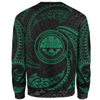 Federated States Of Micronesia Polynesian Sweater - Green Tribal Wave - Polynesian Pride