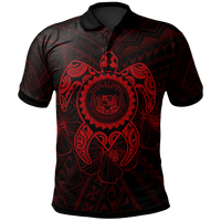 Hawaii Polynesian Polo Shirt Vintage Polynesian Turtle (Red) Unisex Red - Polynesian Pride