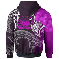 Samoa Custom Zip up Hoodie Samoa Seal Wave Style (Pink) - Polynesian Pride