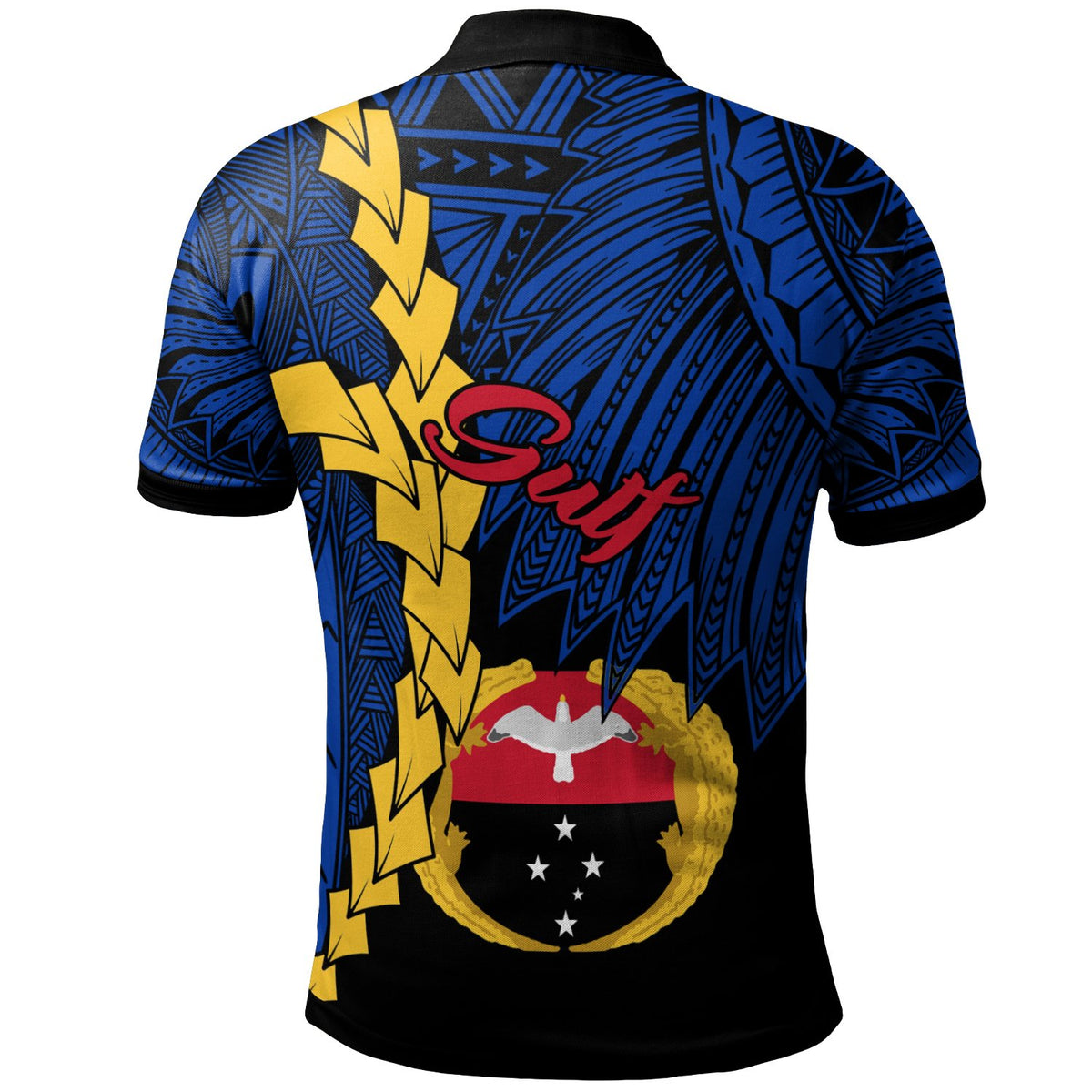 Papua New Guinea Gulf Province Polynesian Polo Shirt Tribal Wave Tattoo - Polynesian Pride