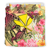 Kanaka Maoli Bedding Set - Flowers Tropical With Sea Animals - Polynesian Pride