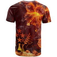 Kosrae Micronesia T Shirt Fire Hibiscus - Polynesian Pride
