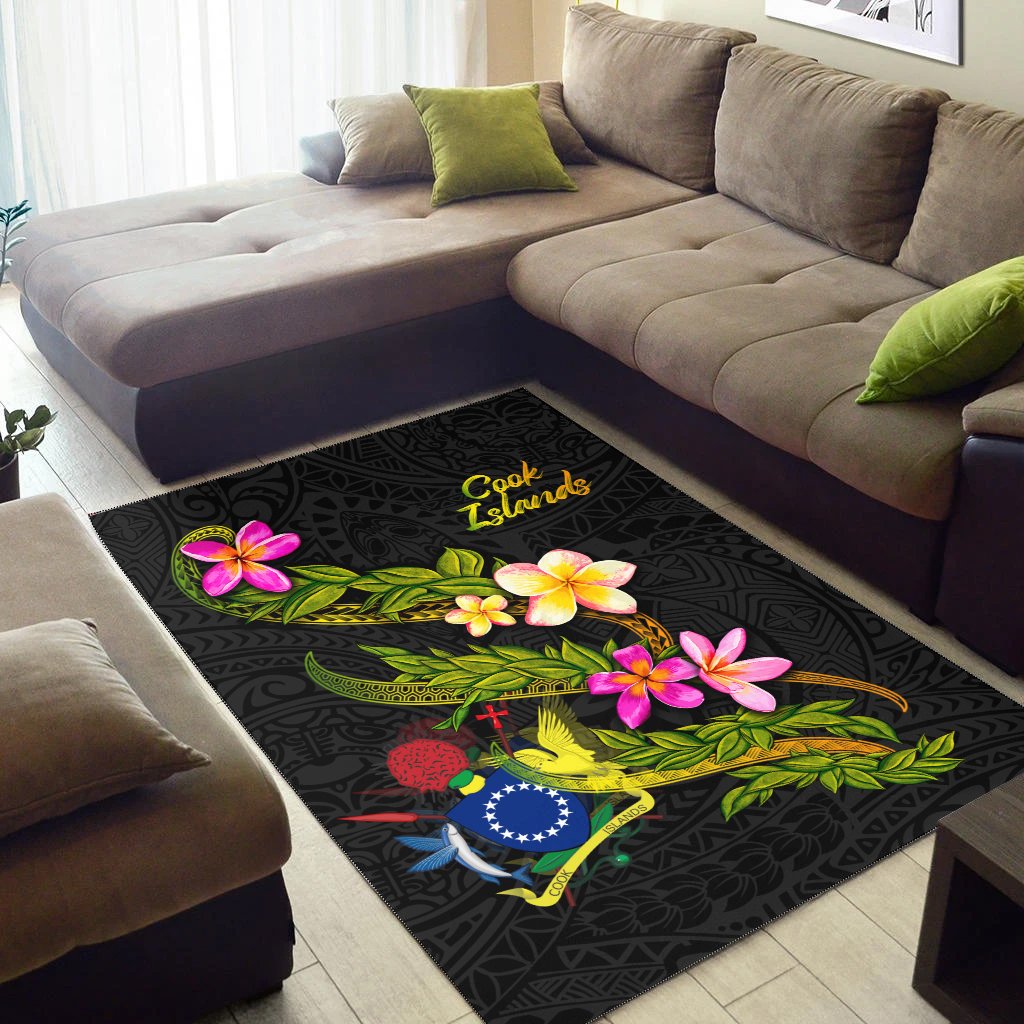 Cook Islands Polynesian Area Rug - Plumeria Tribal - Polynesian Pride