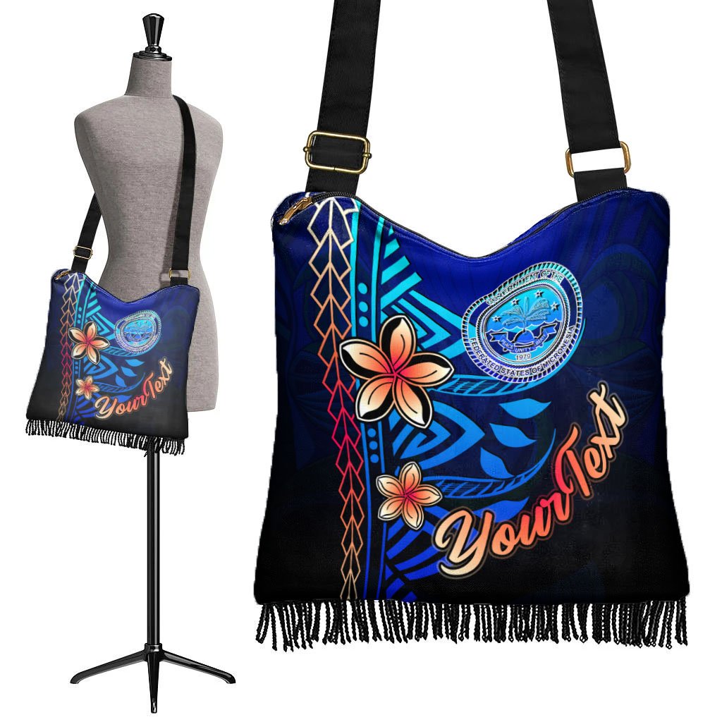 Federated States of Micronesia Custom Personalised Boho Handbag - Vintage Tribal Mountain - Polynesian Pride